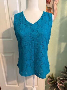 croft & barrow Teal Lace V-Neck Sleeveless Camisole